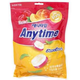 Леденцы Энитайм слива и персик (джаду боксуна) Конфеты 74g Anytime Plum&Peach Lotte