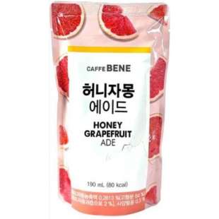Напиток грейпфрут и мед в мягкой упаковке Хони джамон эйд Honey Grapefruit Ade 190ml Caffe Bene