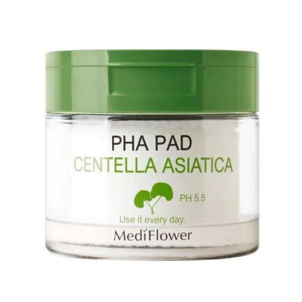 Увлажняющие пэды с центеллой для очищения кожи PHA PAD Centella Asiatica 60pcs Medi Flower
