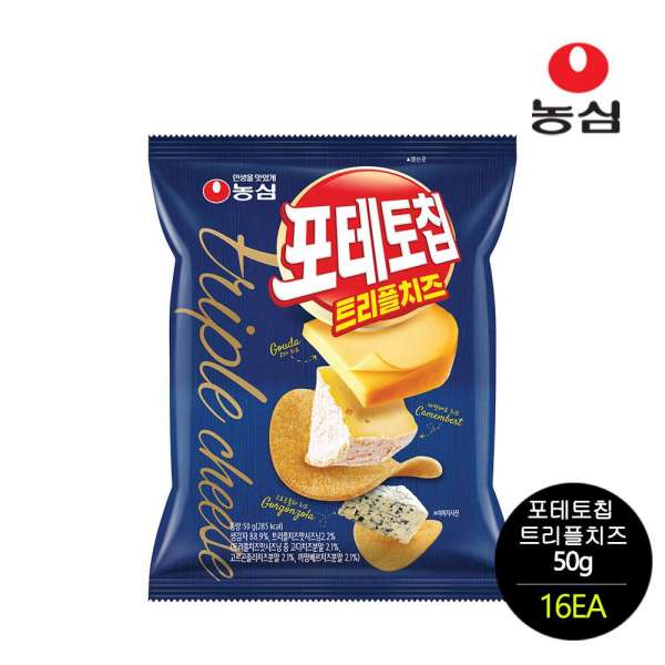 Картофельные чипсы с 3 видами сыра  50g Triple cheese Nongshim