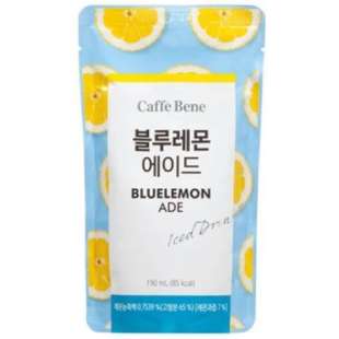 Голубой лимонад в мягкой упаковке Блю лемон эйд Bluelemon Ade Iced Drink 190ml Caffe Bene