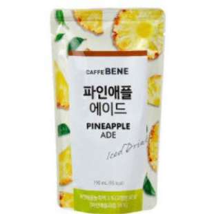 Ананасовый напиток в мягкой упаковке Пайнэпл эйд Pineapple Ade Iced Drink 190ml Caffe Bene