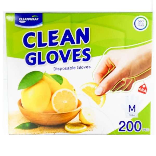 Перчатки одноразовые экспорт Clean Disposable Gloves Export only 200pcs CleanWrap
