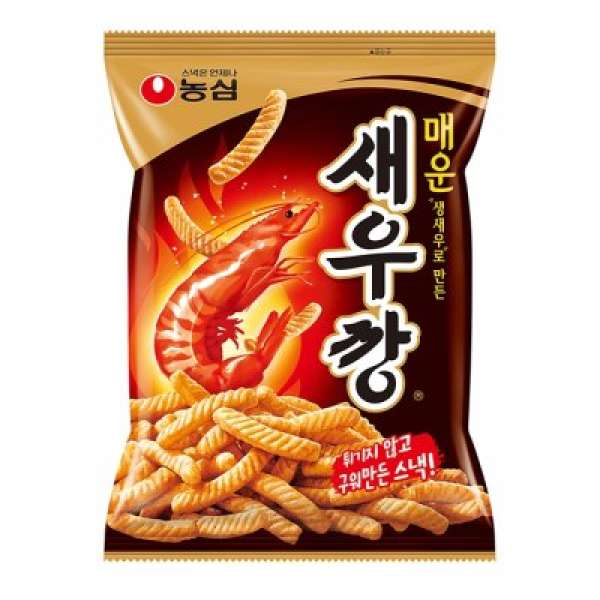 Чипсы со вкусом креветок острые (меун сеукан) Shrimp flavored chips hot 90g Nongshim