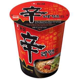 Лапша быстрого приготовления Шин рамен стакан (шин рамен стакан) Bowl Noodle Soup Shin Ramyun 65g Nongshim