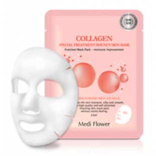 Тканевая маска коллаген Special Treatment Bouncy Mask pack (Collagen)  23g Medi Flower