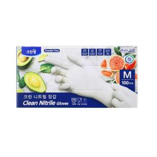 Резиновые перчатки белые средние M Clean Nitrile Gloves 100pcs CleanWrap