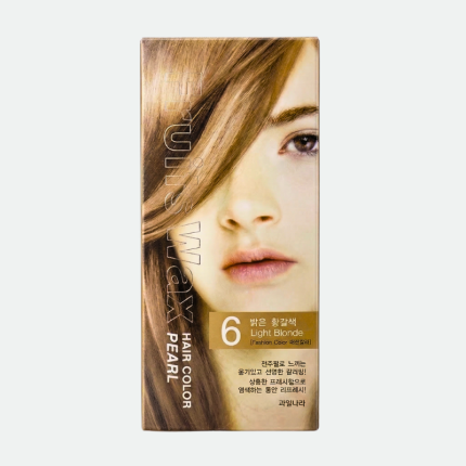 Краска для волос на фруктовой основе светлый-блонд #6 Fruits Wax Pearl Hair Color Light Blonde 120g Welcos