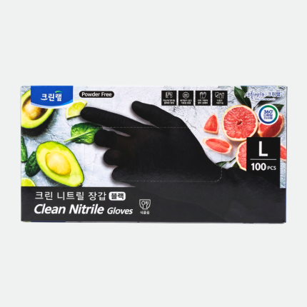 Резиновые перчатки черные большие L Clean Nitrile Gloves 100pcs CleanWrap