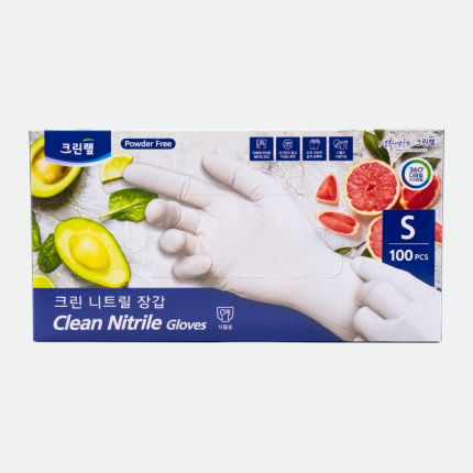 Резиновые перчатки белые маленькие S Clean Nitrile Gloves 100pcs CleanWrap