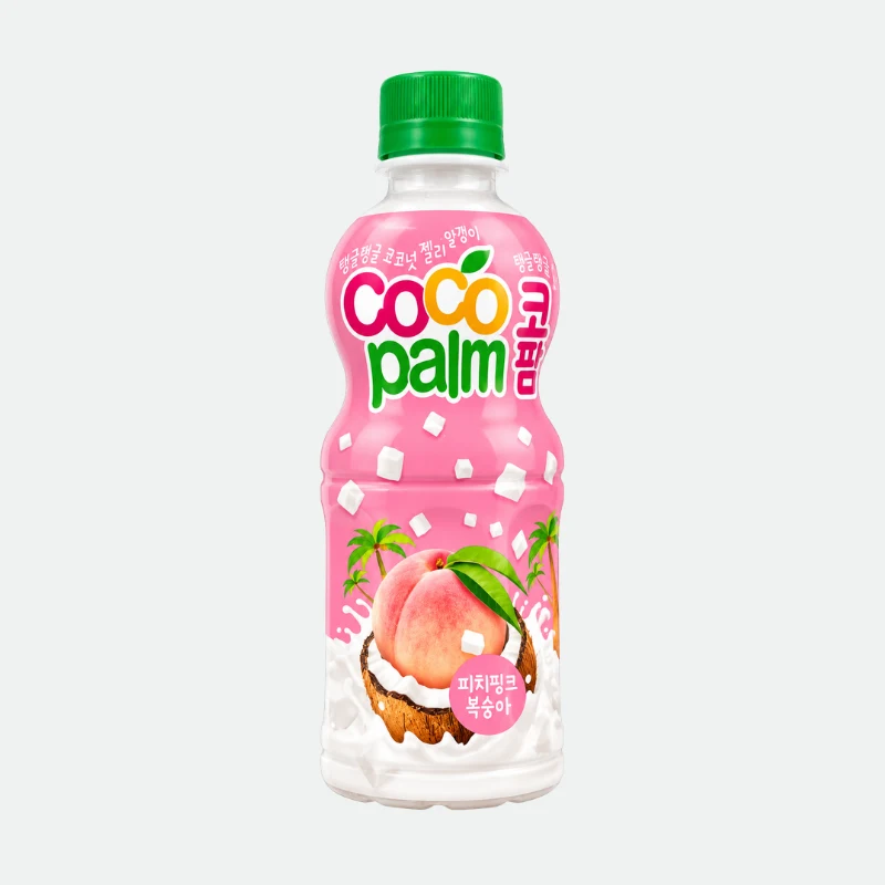 Персиковый сок с кусочками кокоса Кокопам боксунга в бутылке Coco Palm 300ml Haitai