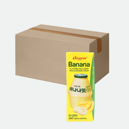 Молоко со вкусом банана Банана ую Banana Flavored Milk Drink 200ml*24шт(коробка) Binggrae