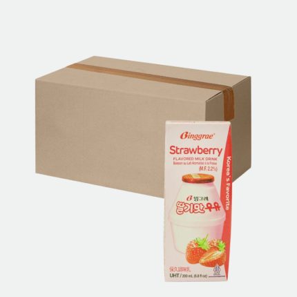 Молоко со вкусом клубники Тальги ую Strawberry Flavored Milk Drink 200ml*24шт(коробка) Binggrae