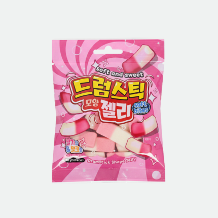 Жевательные конфеты в форме барабанной палочки (клубника & молоко) Drumstick Shape Jelly 50g