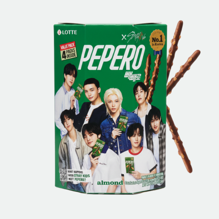Печенье-соломка с молочным шоколадом и кусочками миндаля Pepero Almond 128g Lotte