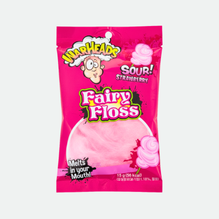 Сахарная вата со вкусом клубники Fairy Floss Sour Strawberry 15g Warheads