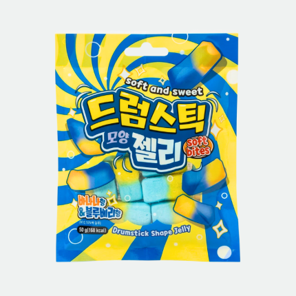 Жевательные конфеты в форме барабанной палочки (банан & черника ) Drumstick Shape Jelly 50g