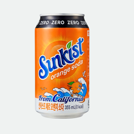 Газированный напиток со вкусом апельсина без сахара Orange Soda 355ml Sunkist