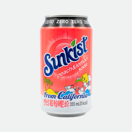 Газированный напиток со вкусом персика и лимона без сахара Peach/Lemon Soda 355ml Sunkist