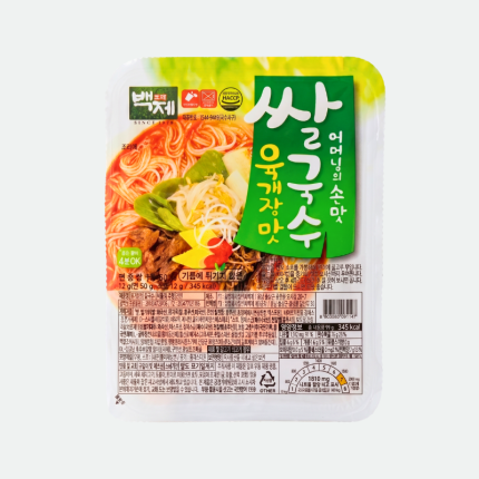 Рисовая лапша со вкусом супа юккедян Rice Noodle with Yukgaejang 92g Baekje