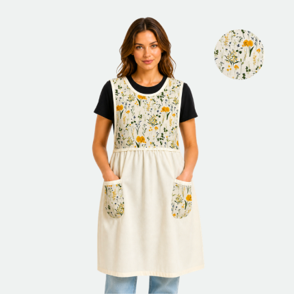 Кухонный фартук-сарафан Kitchen Apron Dress "Yellow Floral" Sia