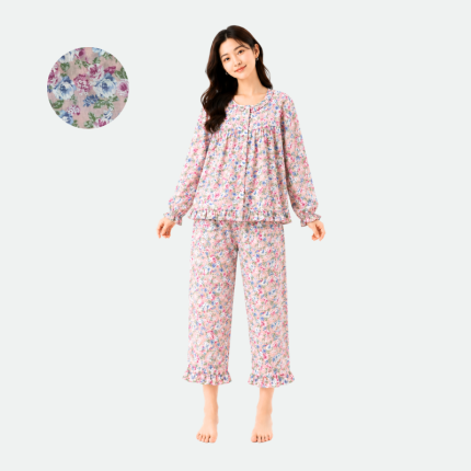 Пижама с длинным рукавом Vintage Floral(Pink) Young Sora