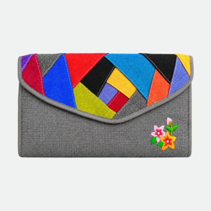 Традиционный корейский лоскутный кошелек (серый) Patchwork Wallet