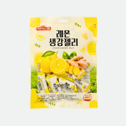 Желейные конфеты со вкусом лимона и имбиря Lemon Ginger Jelly 250g Ilkwang