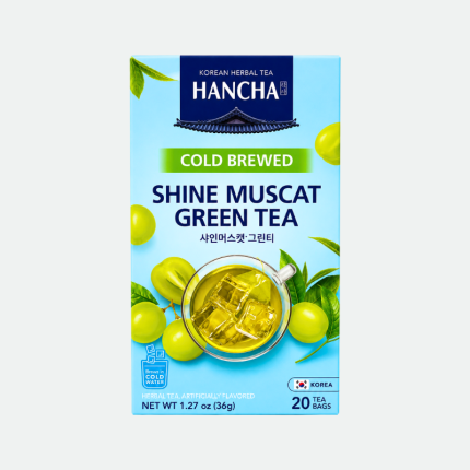 Освежающий холодный зелёный чай с шайн мускатом Shine Muscat Green Tea 20 bags Hancha